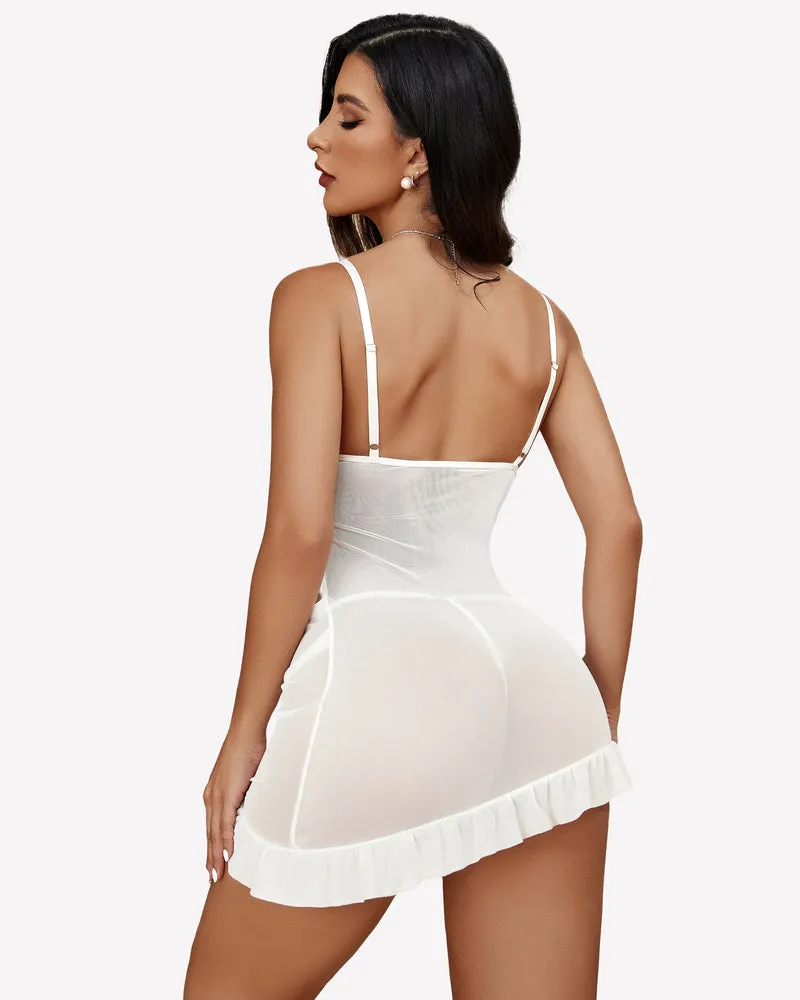 Lace Ruffle Hem Hip Dress (DE Only)