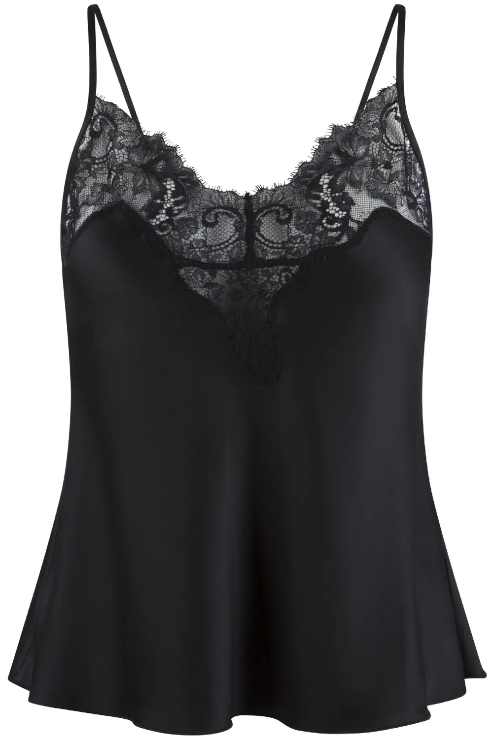 Lace Trimmed Satin Camisole