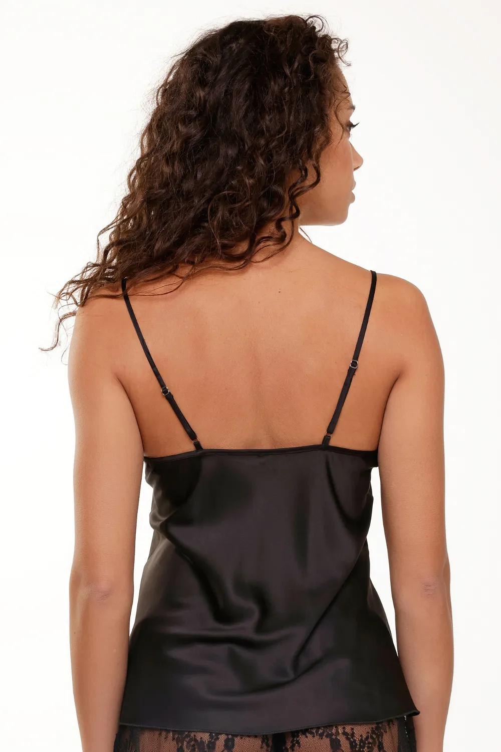 Lace Trimmed Satin Camisole