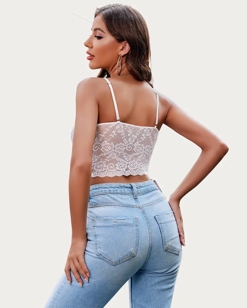 Lace V Neck Bralette Top (DE Only)