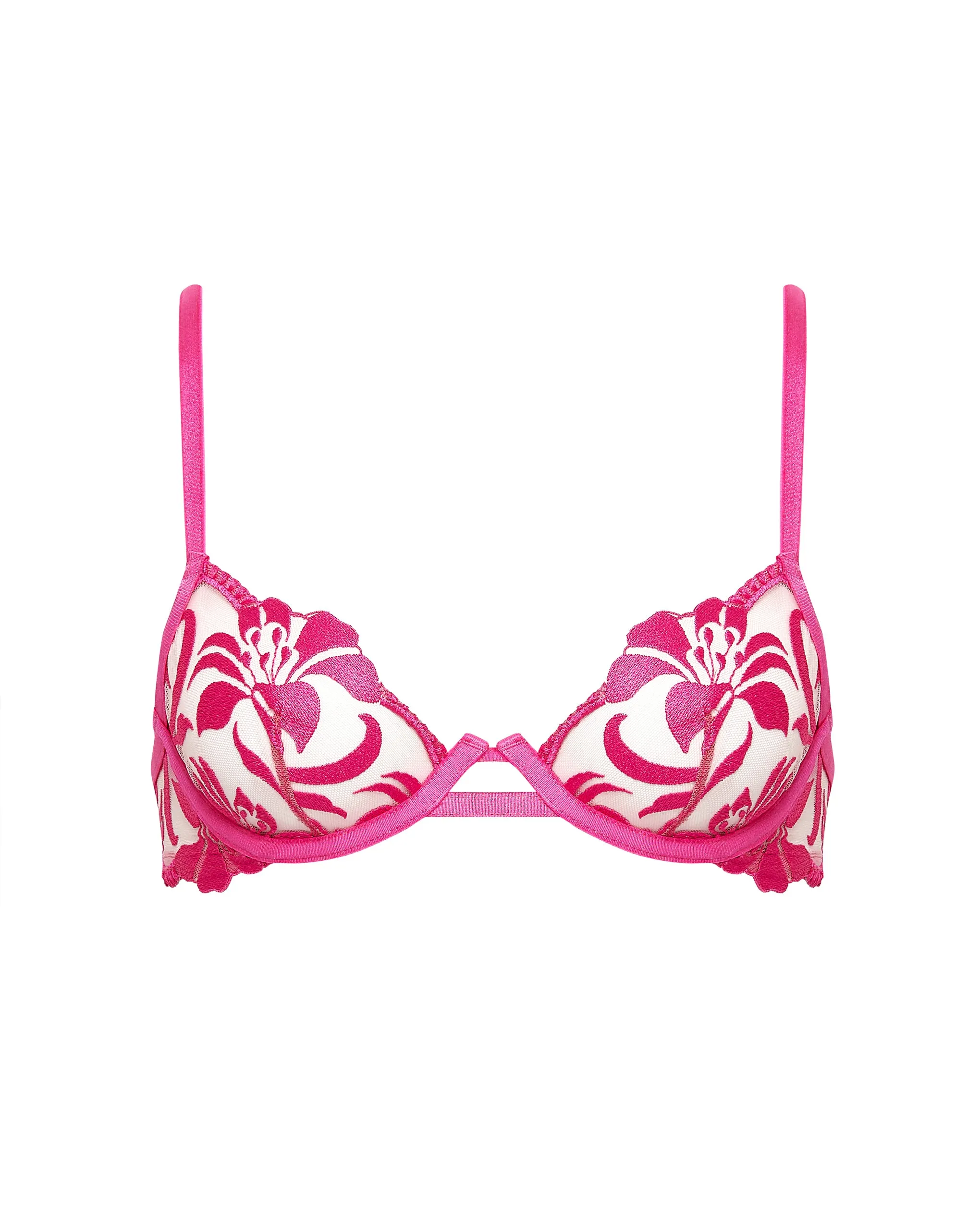 Leonora Wired Bra Fuchsia Pink/Sheer