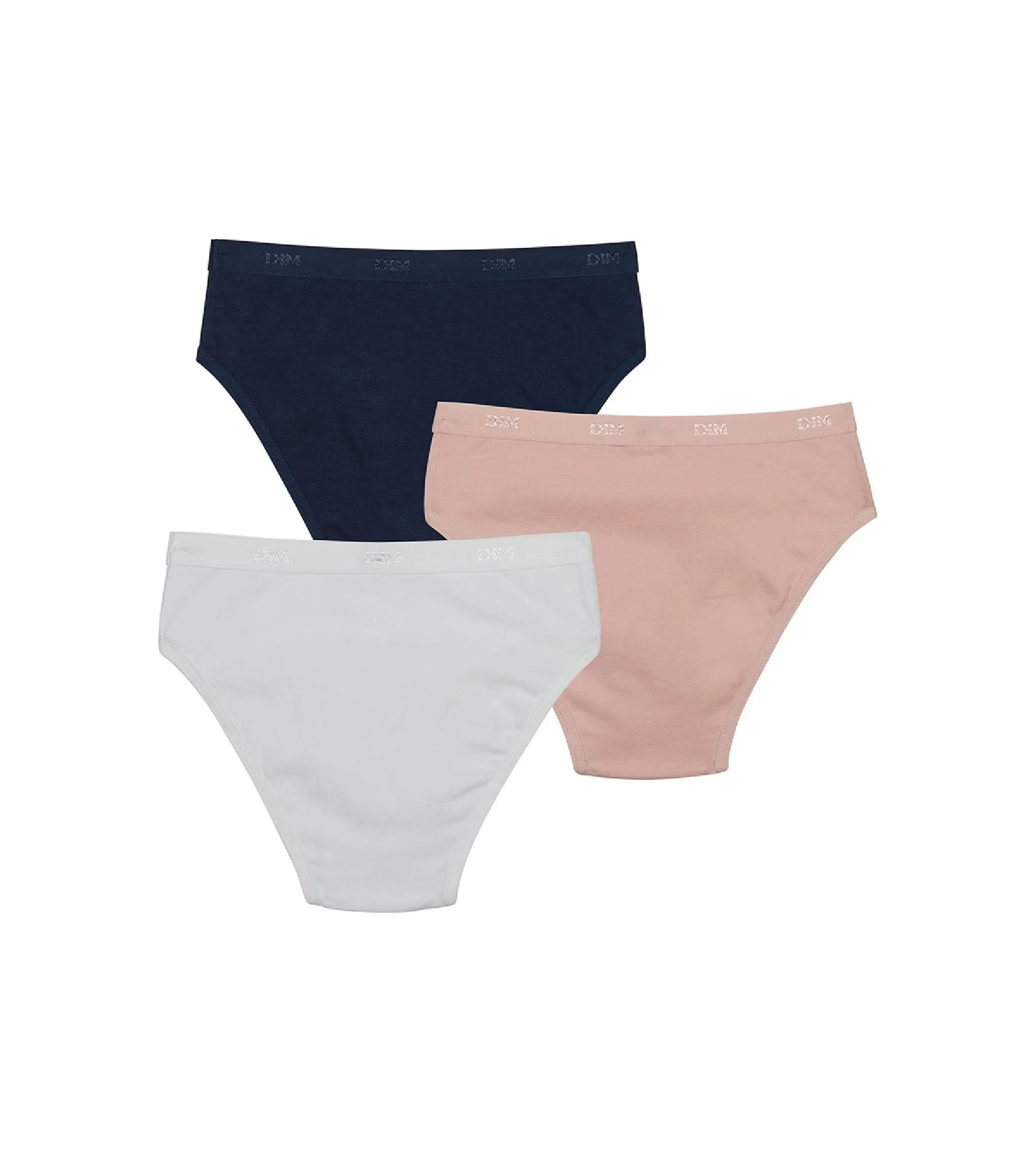Les Pockets Pack of 3 Girls' Stretch Cotton Briefs Clochette Blue