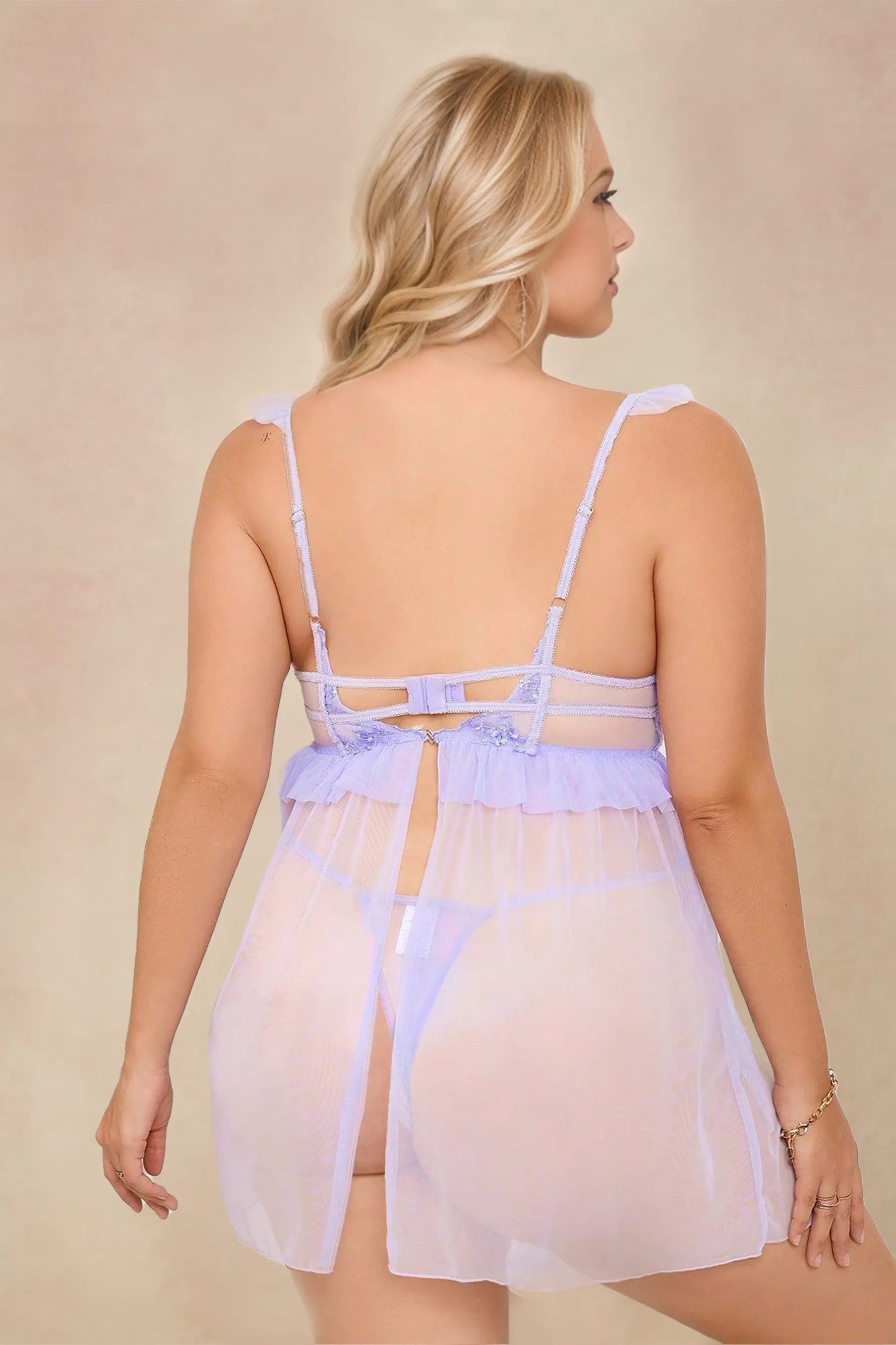 Lilac Babydoll lingerie