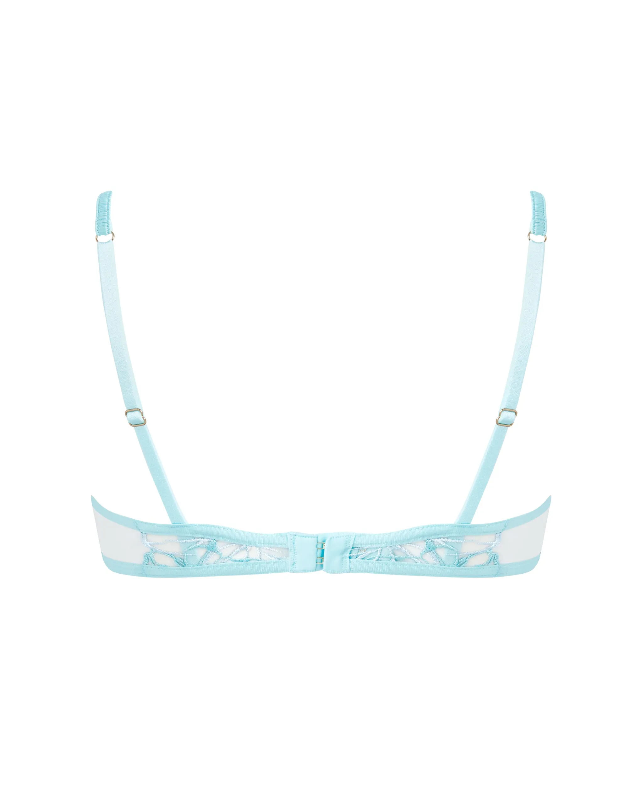 Lilly Floral Embroidered Bra Blue