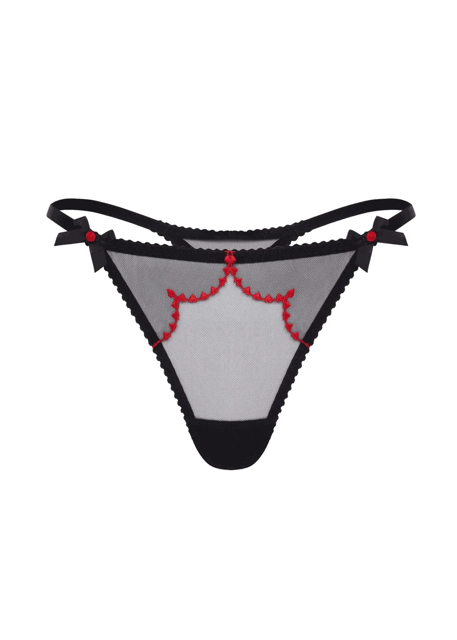 Lorna Heart Thong (Black / Red)