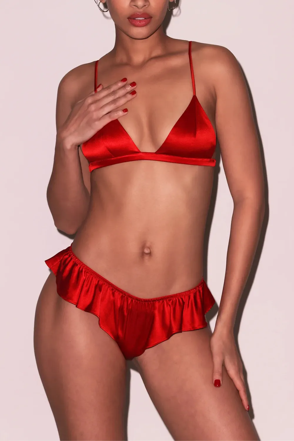 Luxe Silk Flutter Panty in Rouge