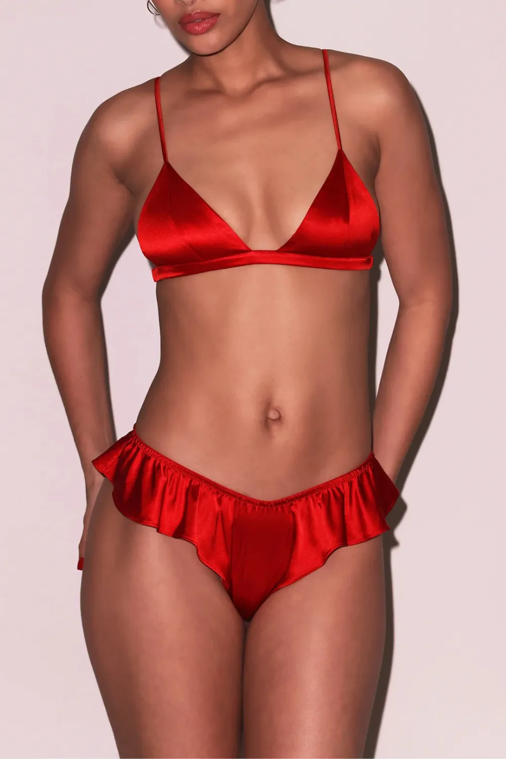 Luxe Silk Flutter Panty in Rouge