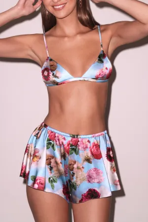 Luxe Silk Flutter Short in Dreamy Floral Print