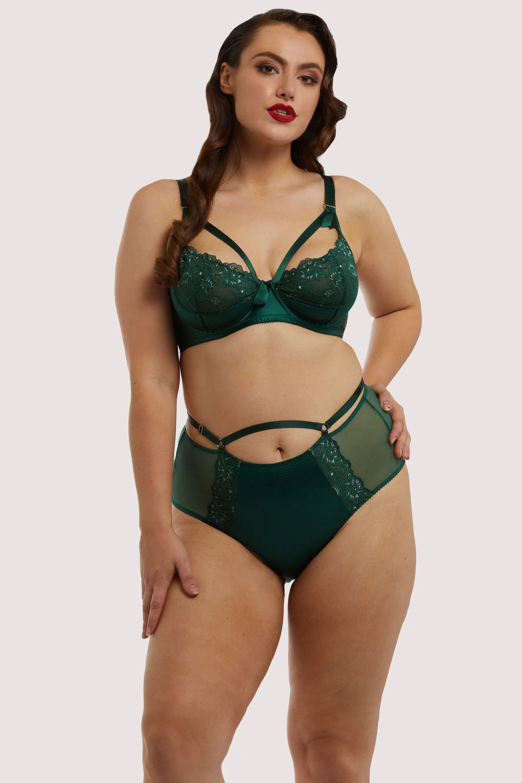 Madame X High Waist Bottle Green Curve Brief