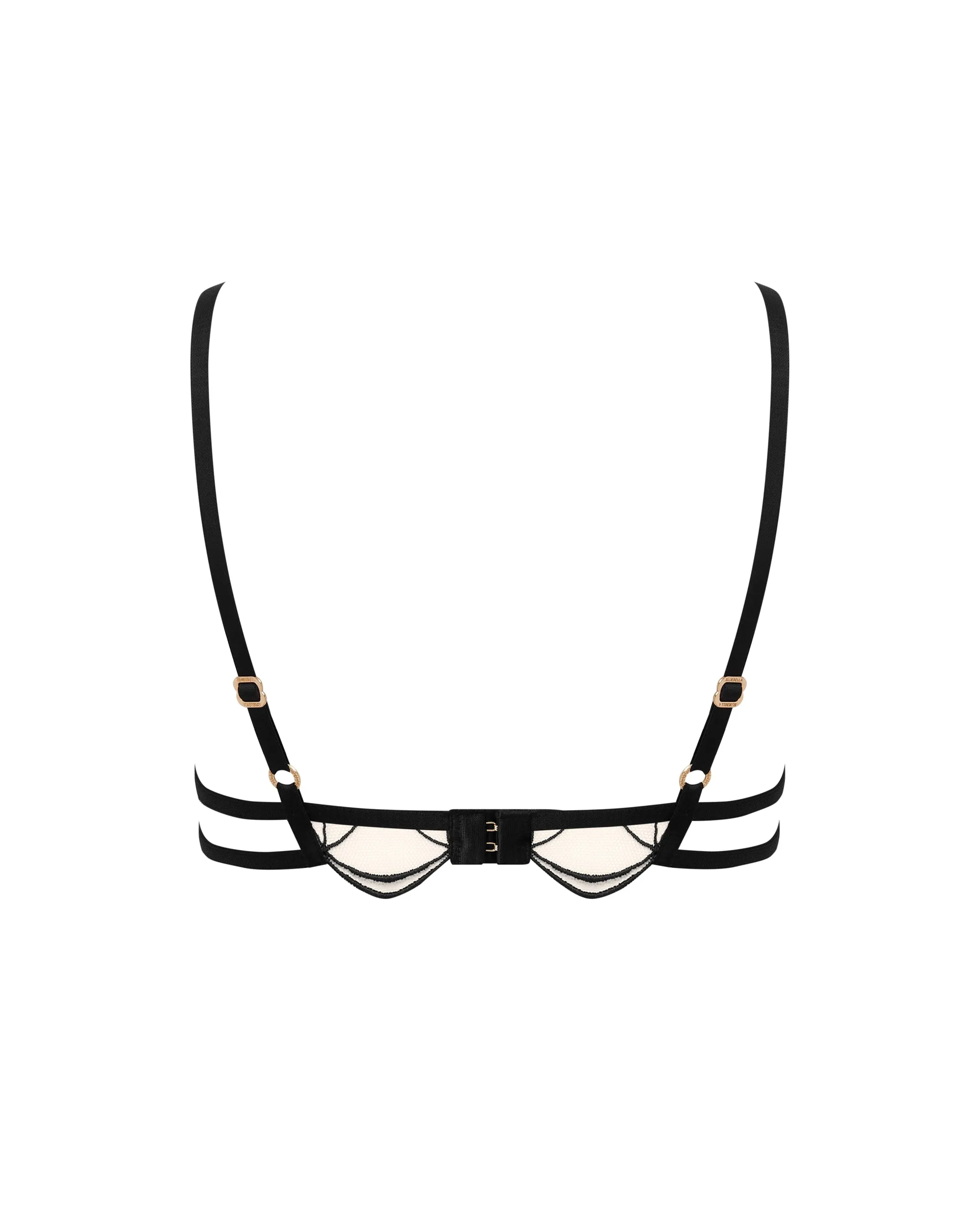 Marceline Embroidered Sheer Bra Black