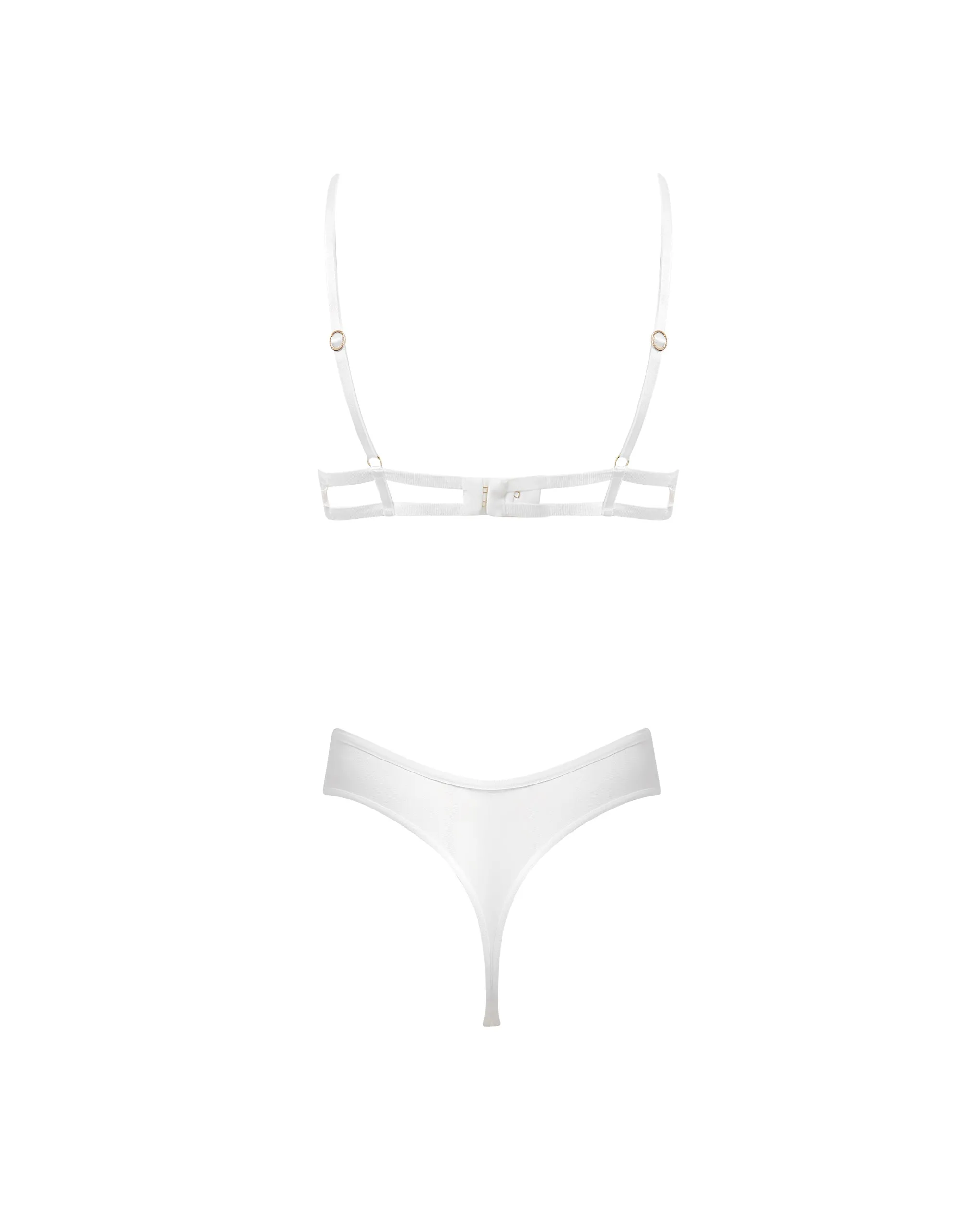 Marisa Embroidered Sheer Bodysuit White