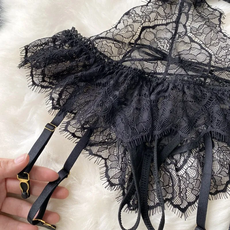 Melt His Mind Lace Mesh Lingerie