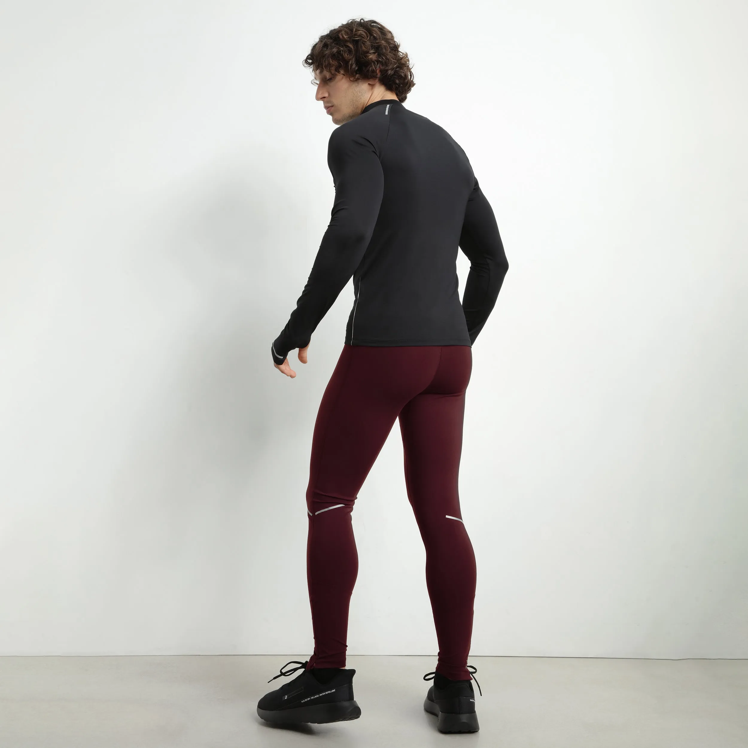 Men's adjustable sports leggings in Bordeaux microfiber Dim Move