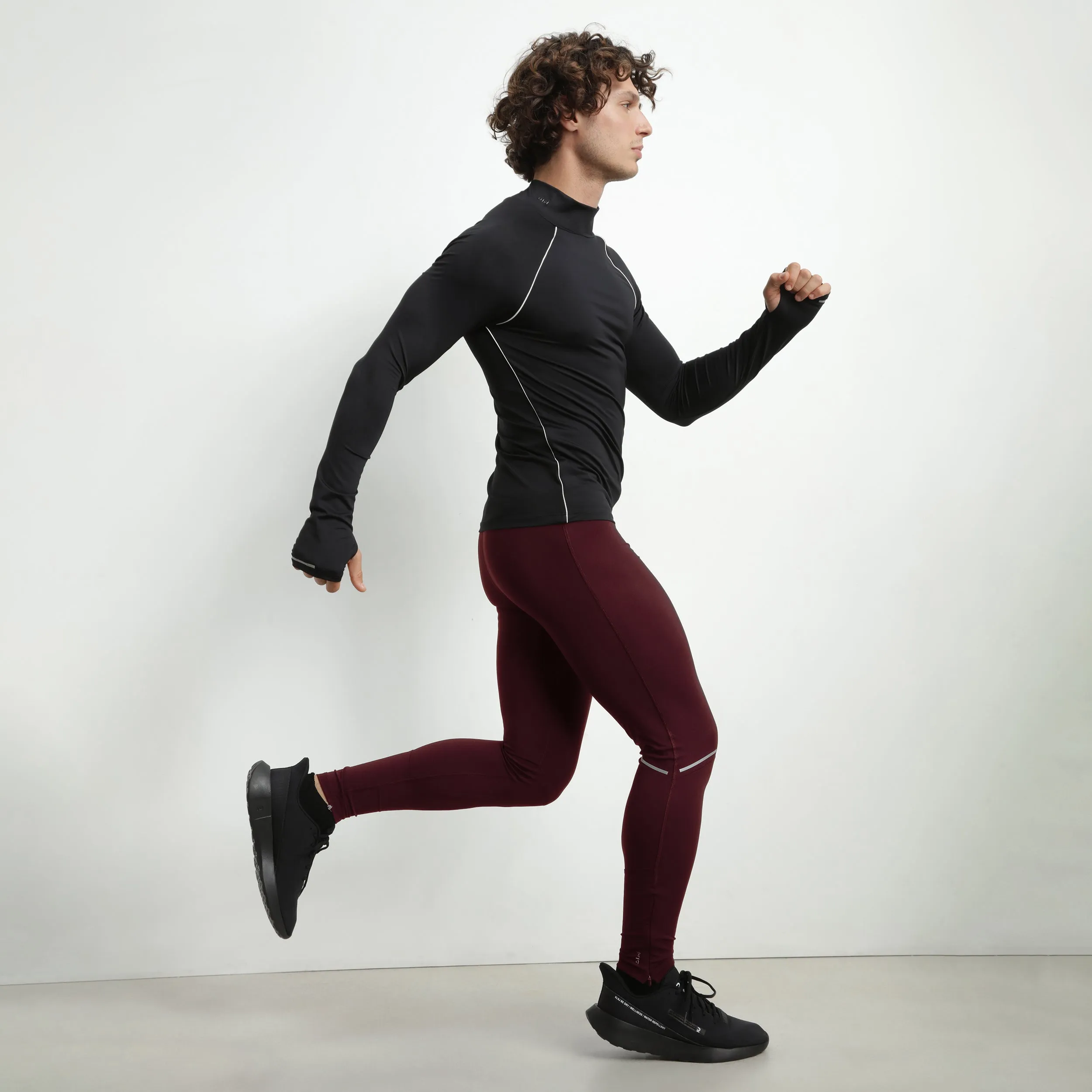Men's adjustable sports leggings in Bordeaux microfiber Dim Move