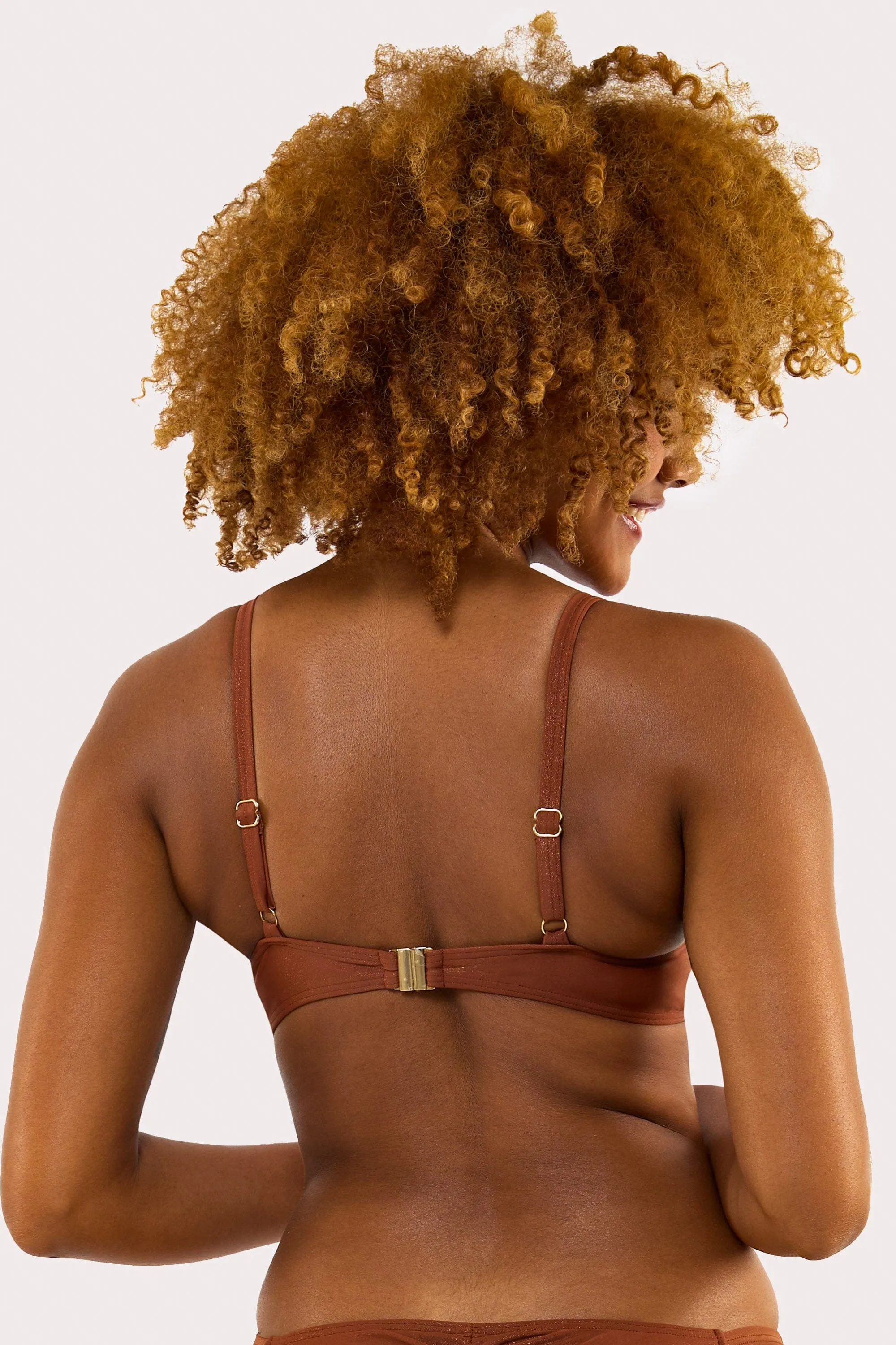 Morgan Bronze Glitter Mix & Match Fuller Bust Plunge Bikini Top