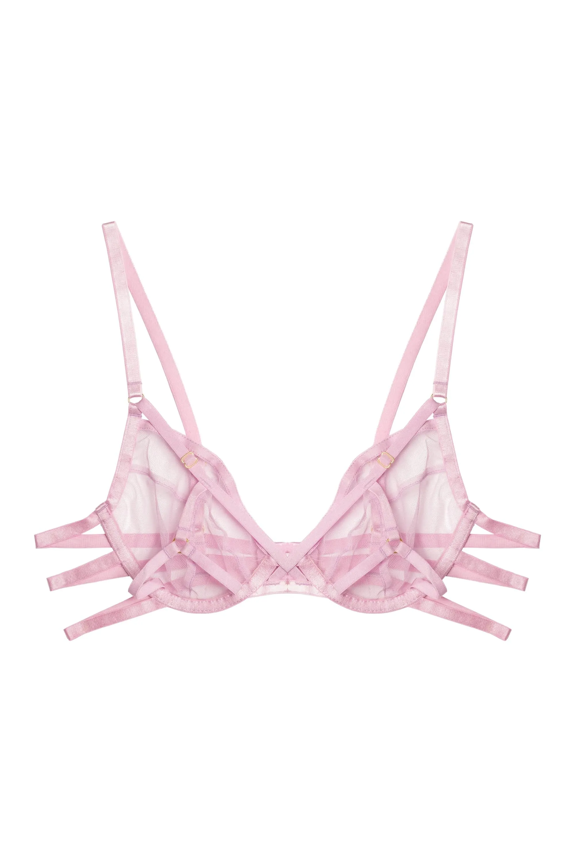 Naya Lilac Mesh Wired Plunge Bra