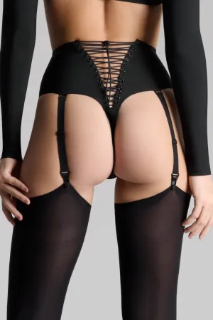 Nuit Infinie High Waist Suspender Thong