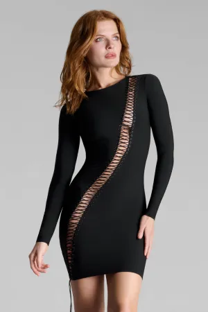 Nuit Infinie Long Sleeve Short Dress