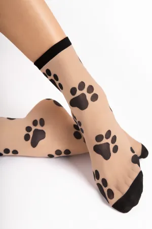 Pawpaw Socks 20 Denier in Black/Light Natural