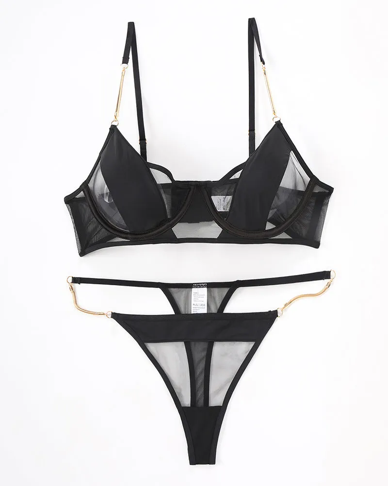 Push Up Chain Bra and Thong Set