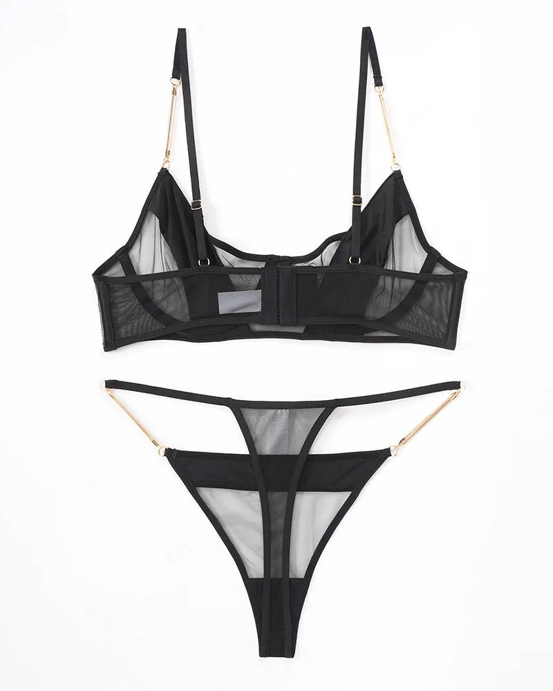 Push Up Chain Bra and Thong Set