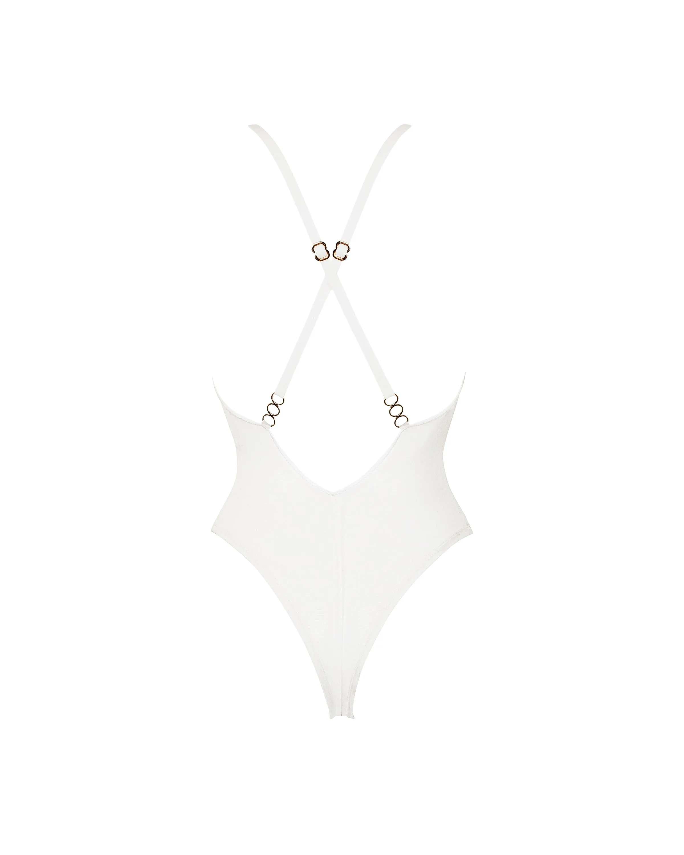 Rafaela Embroidered Sheer Bodysuit White