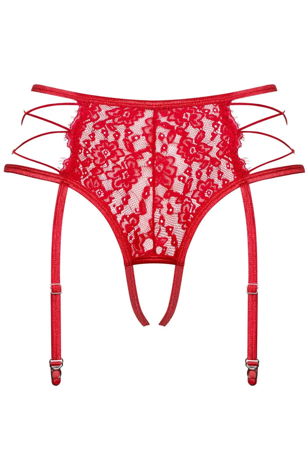 Rediosa Crotchless Lace Suspender Thong