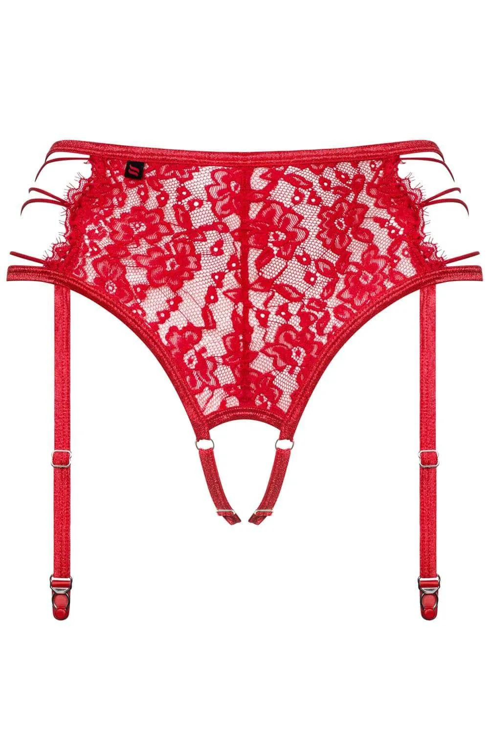 Rediosa Crotchless Lace Suspender Thong