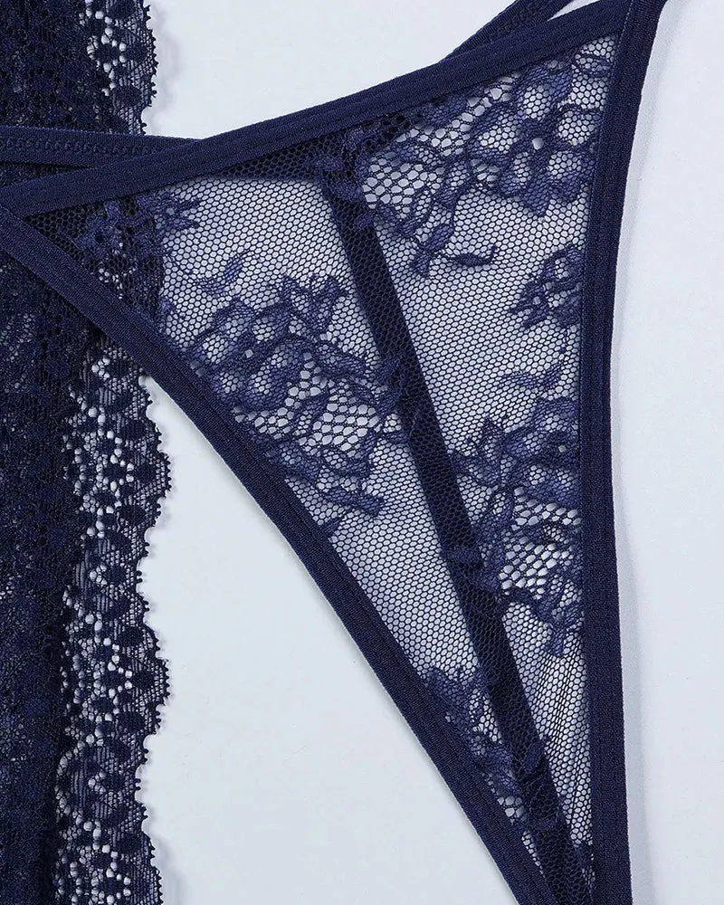 Romantic Lace High Slit Nightgown