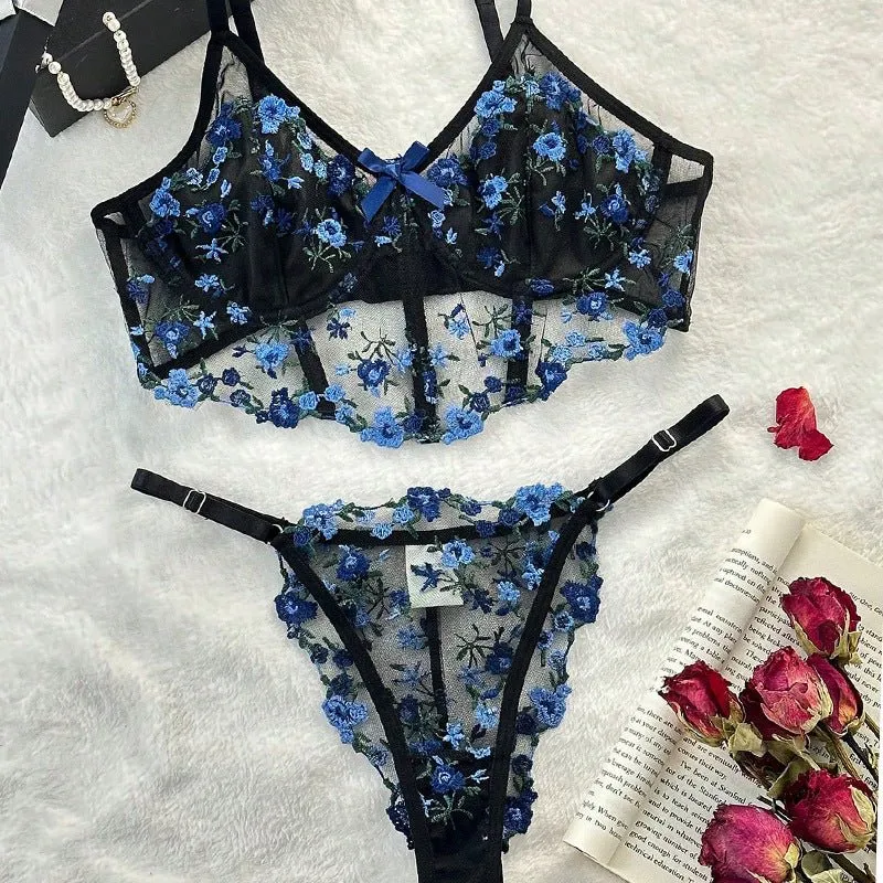 Rosé All Dazed Sheer Embroidered Lingerie