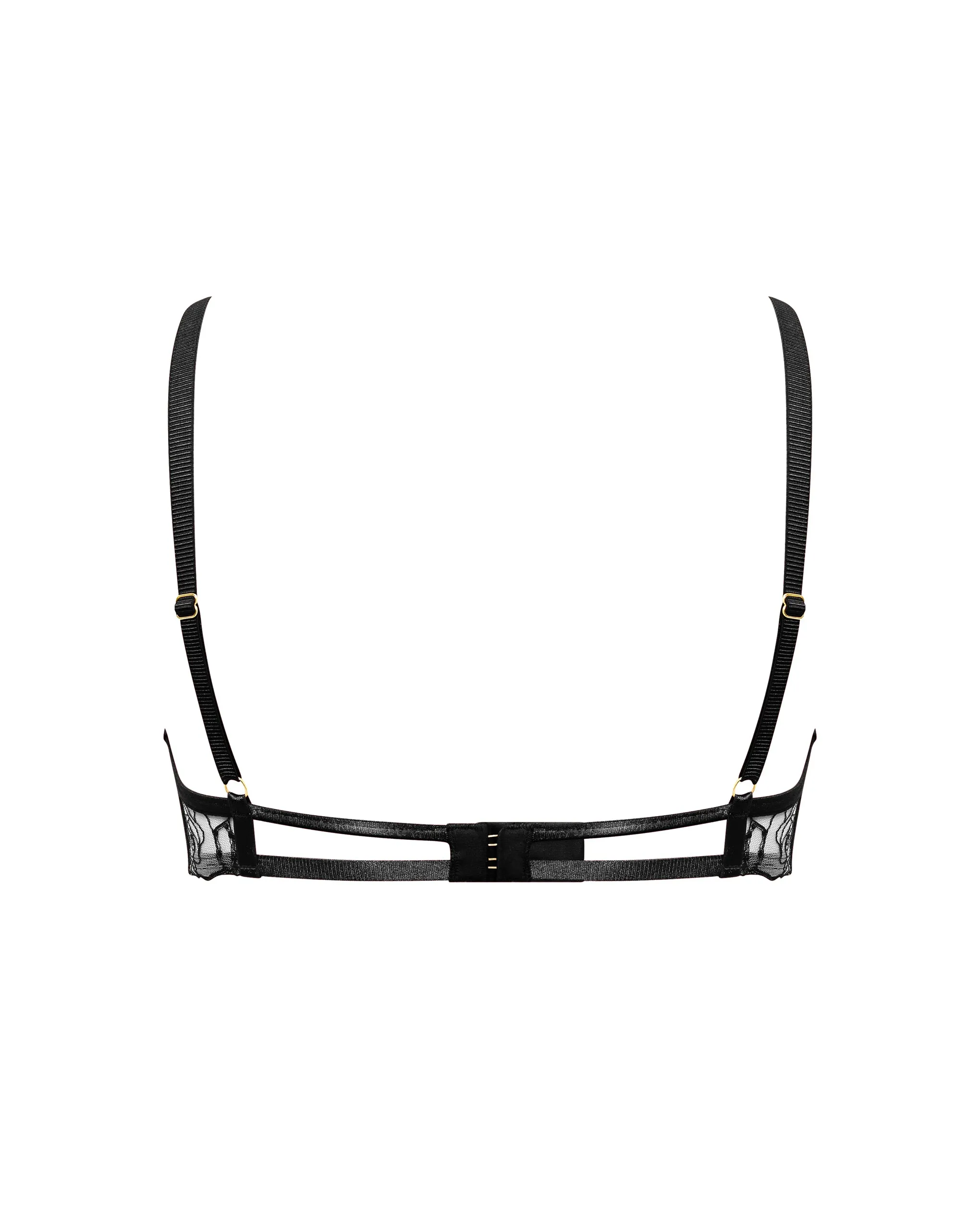 Rosalie Embroidered Balcony Bra Black