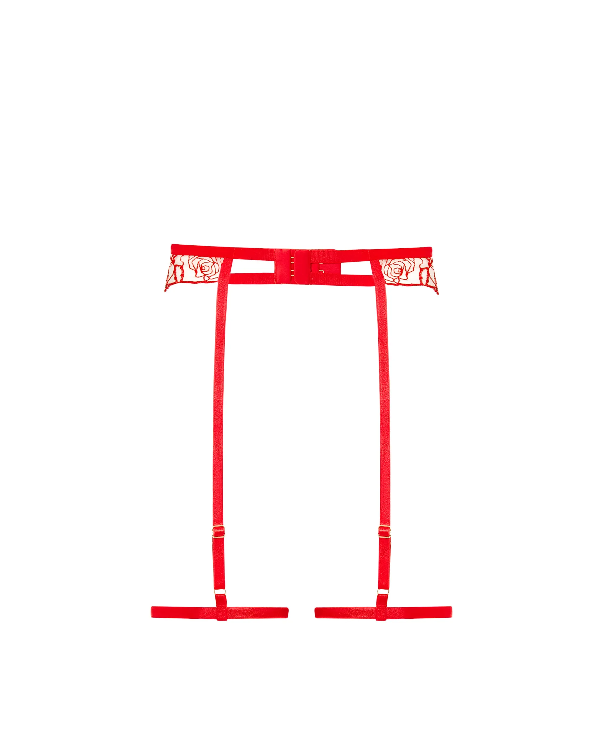 Rosalie Thigh Harness Red/Sheer