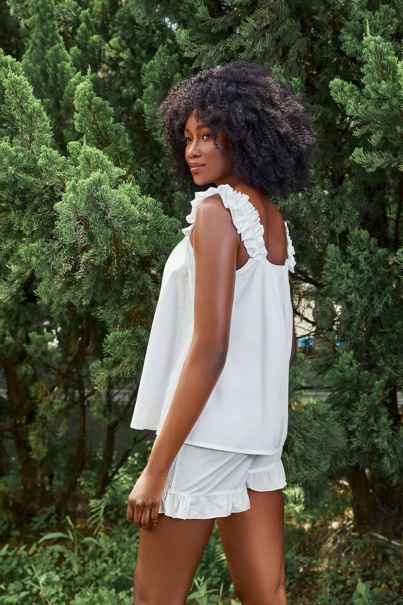 Ruffled Cotton Lounge Set