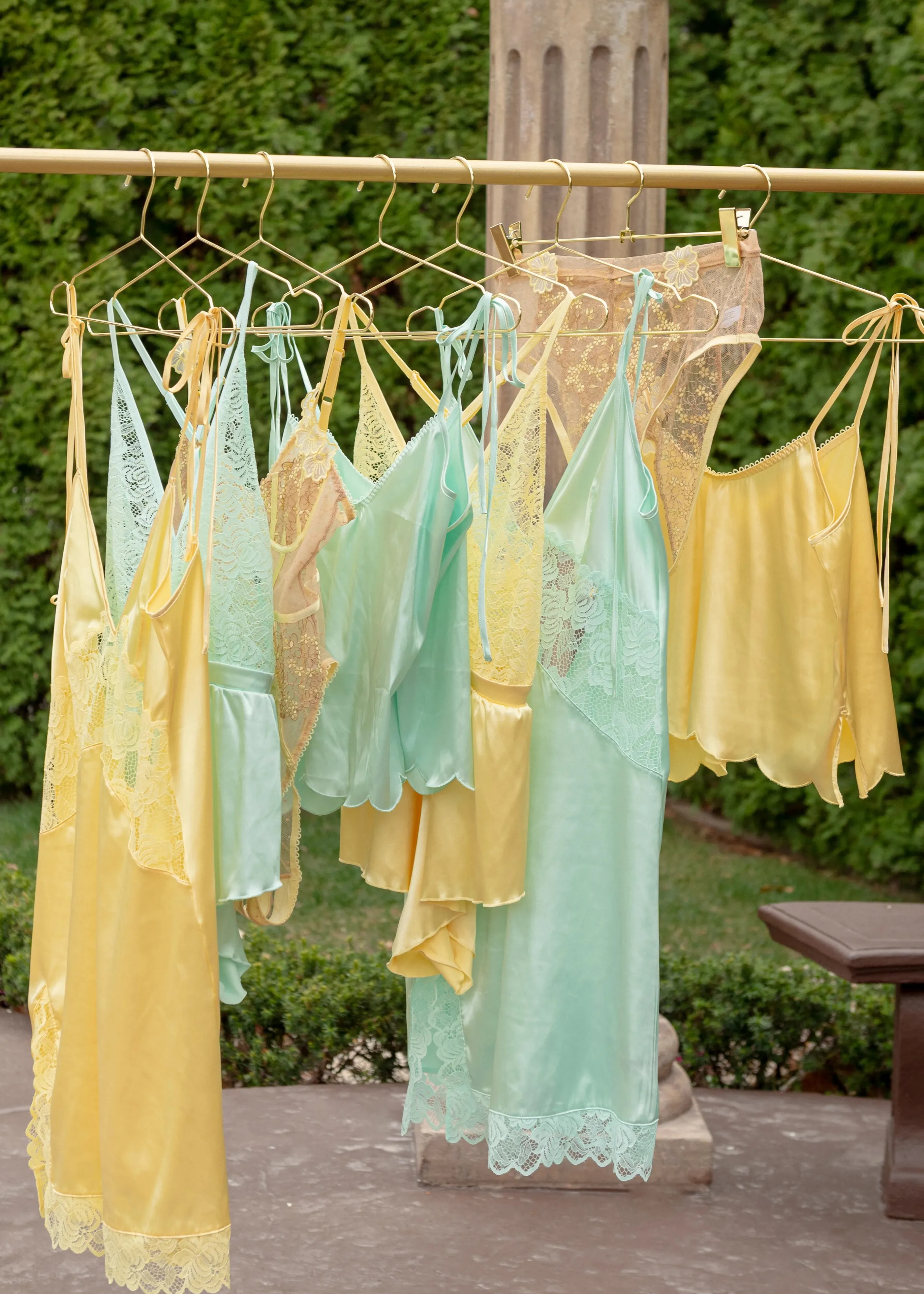 Satin & Lace Inset Slip - Mint Julep