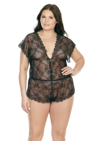Scalloped Stretch Lace Romper