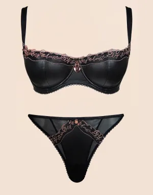 Scantilly Key to My Heart Padded Half Cup Bra Black
