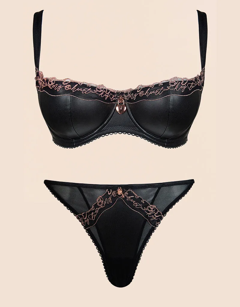 Scantilly Key to My Heart Padded Half Cup Bra Black