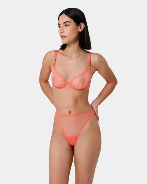 Set: Naomi High Waist Hot Coral
