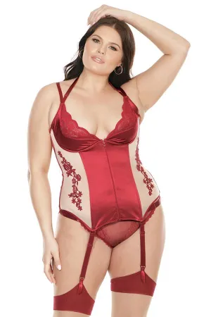 Sheer Stretch Nylon & Satin Bustier