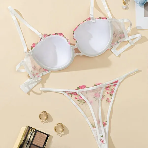 Soft Girl Bloom Floral Embroidered Lingerie
