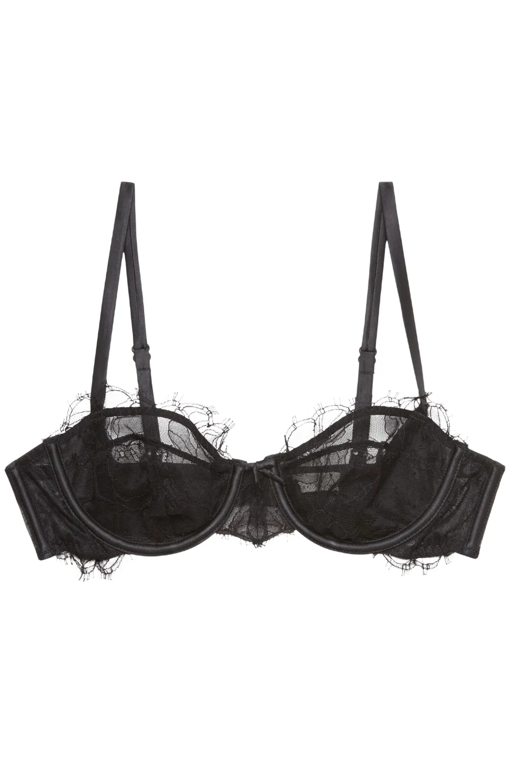 Sophia Lace Balconette Bra in Black