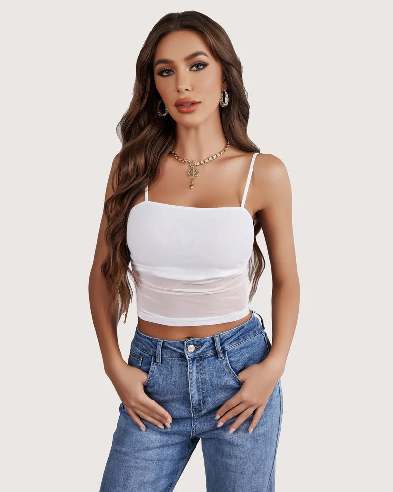 Spaghetti Strap Mesh Tank Top (DE Only)