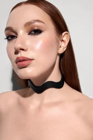 Stripe Lacquer Leather Collar