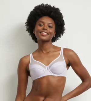 Underwired microfibre and tulle bra Violet Grey Dim Generous