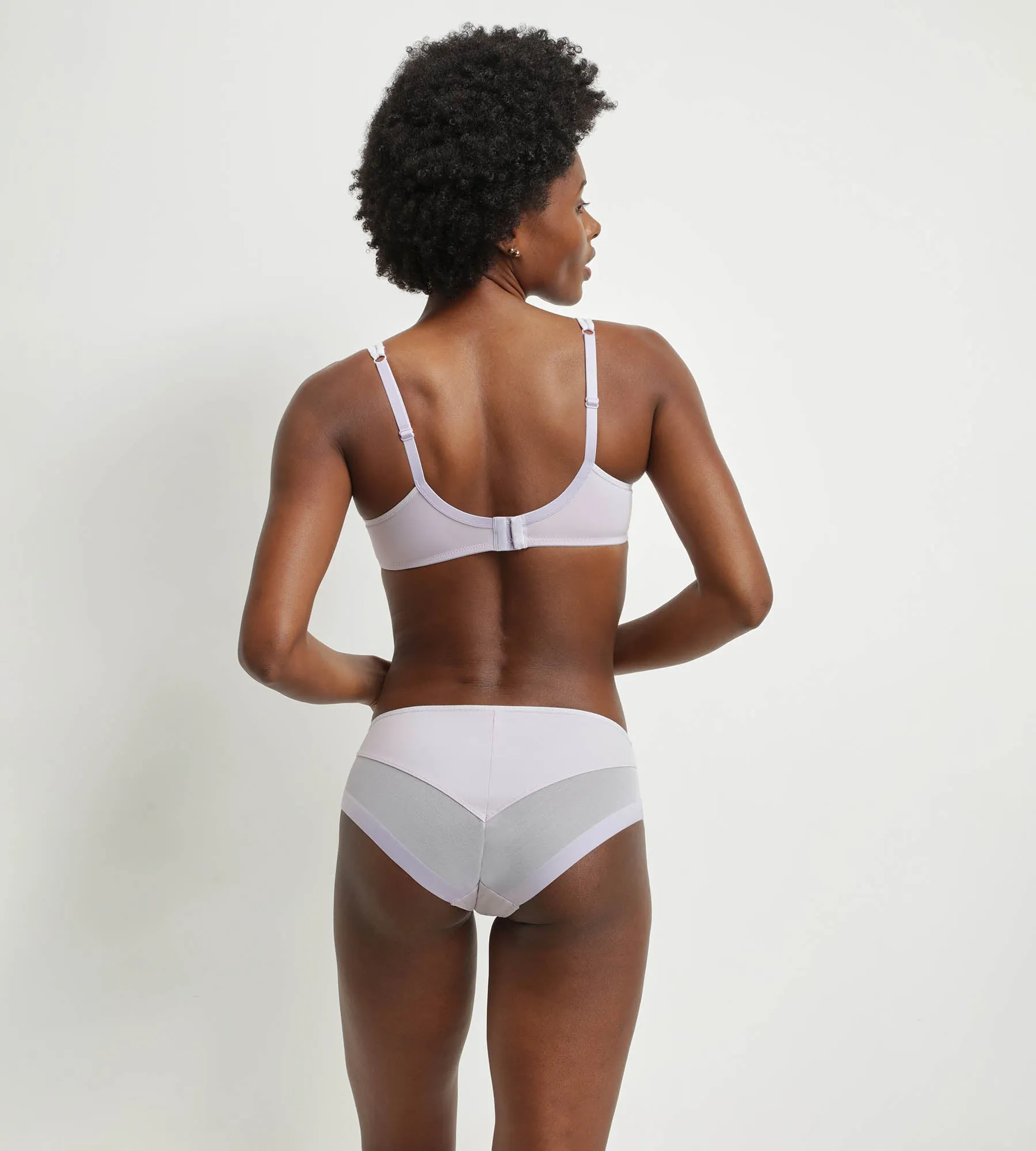 Underwired microfibre and tulle bra Violet Grey Dim Generous