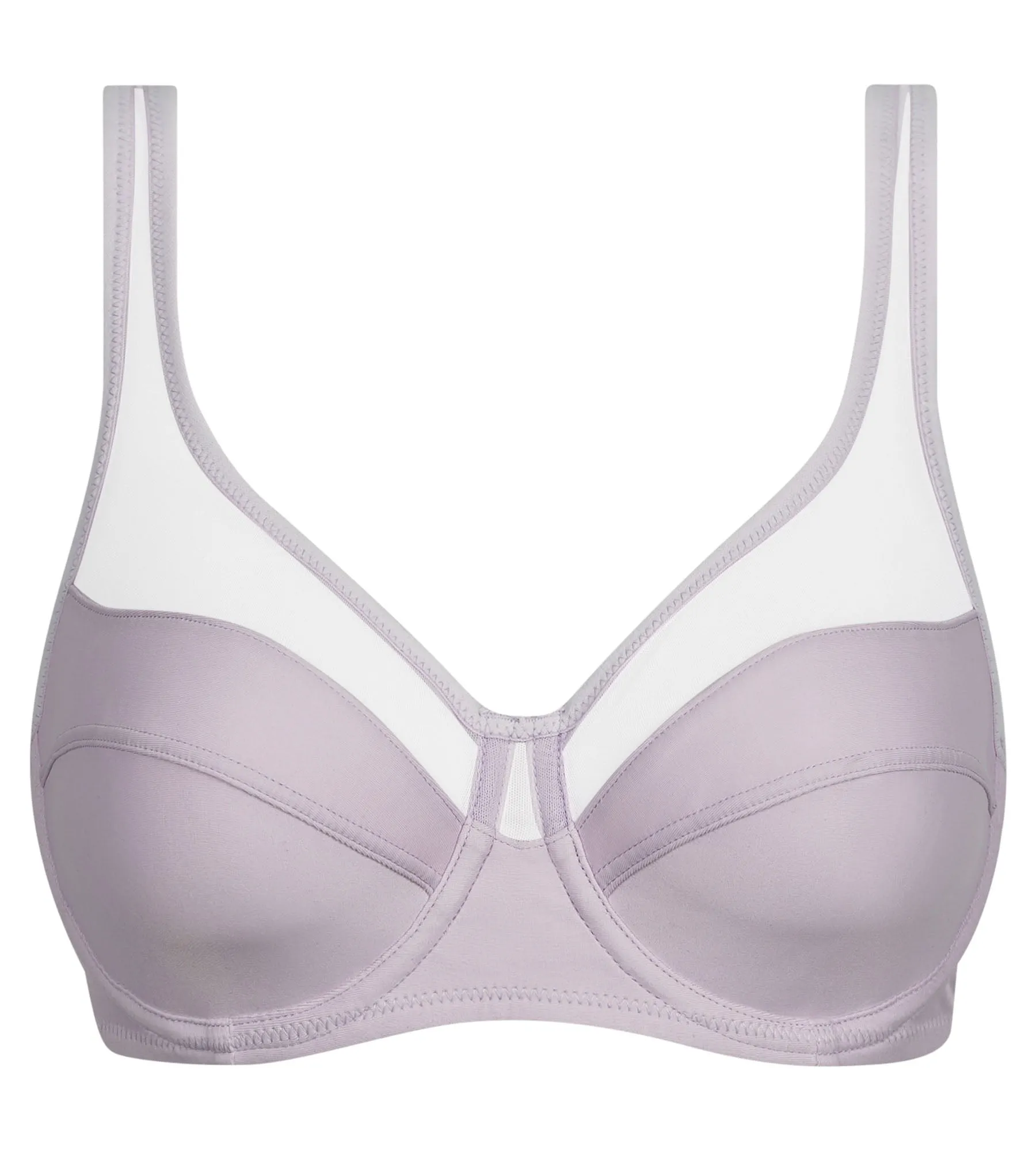 Underwired microfibre and tulle bra Violet Grey Dim Generous