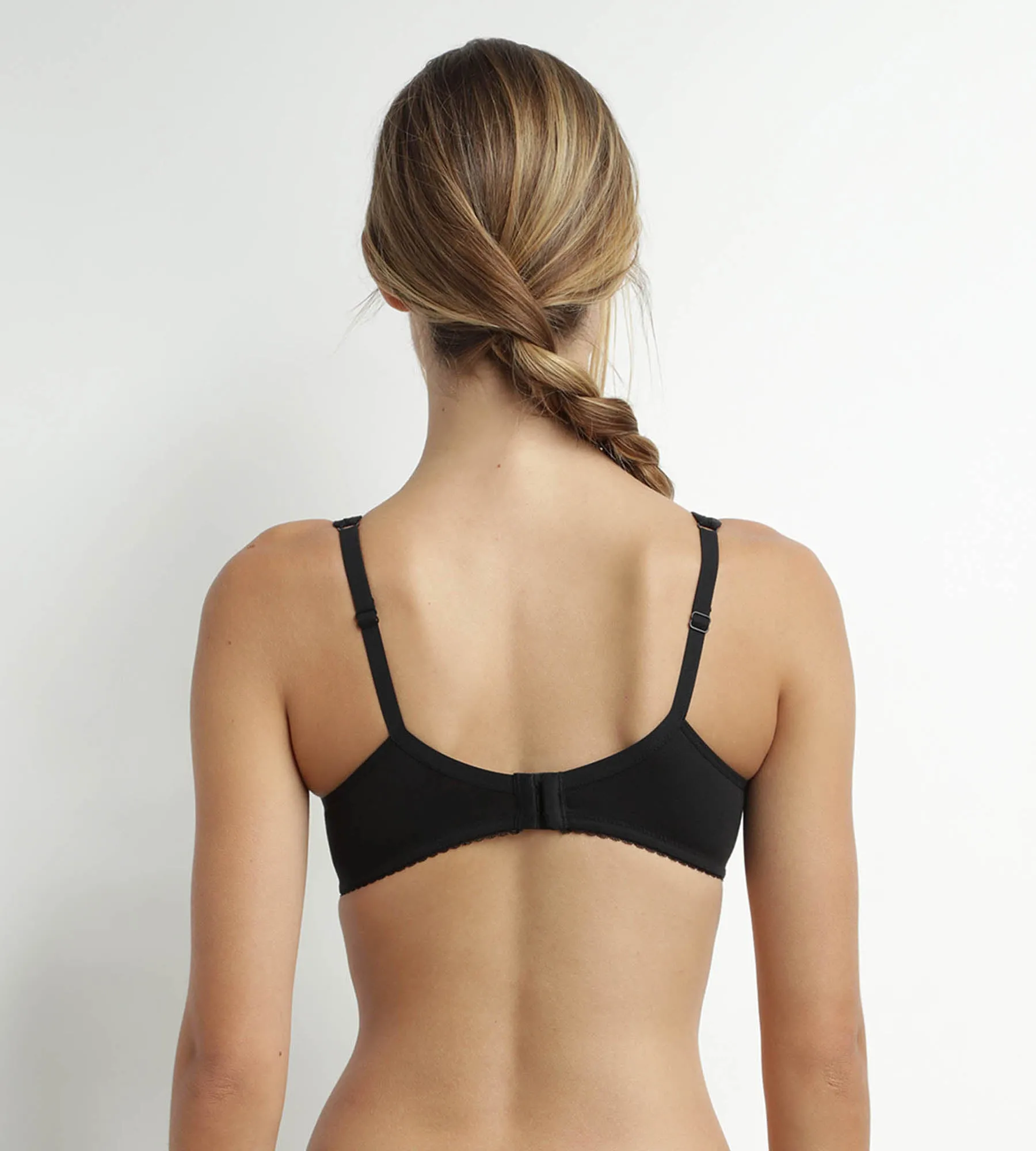 Underwired push-up bra Generous Black Organic Cotton Dim