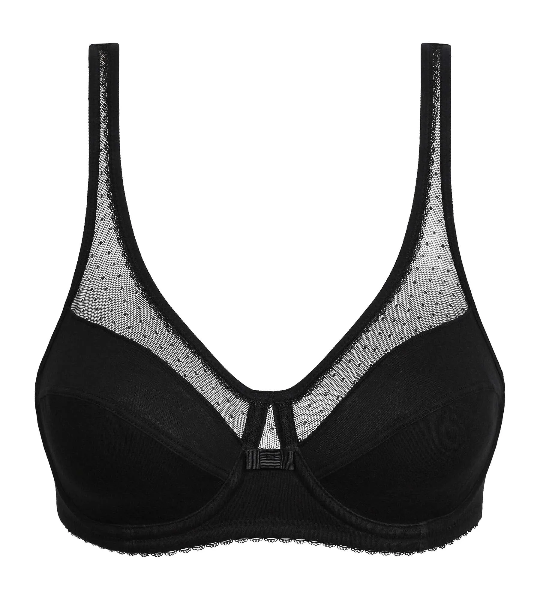 Underwired push-up bra Generous Black Organic Cotton Dim