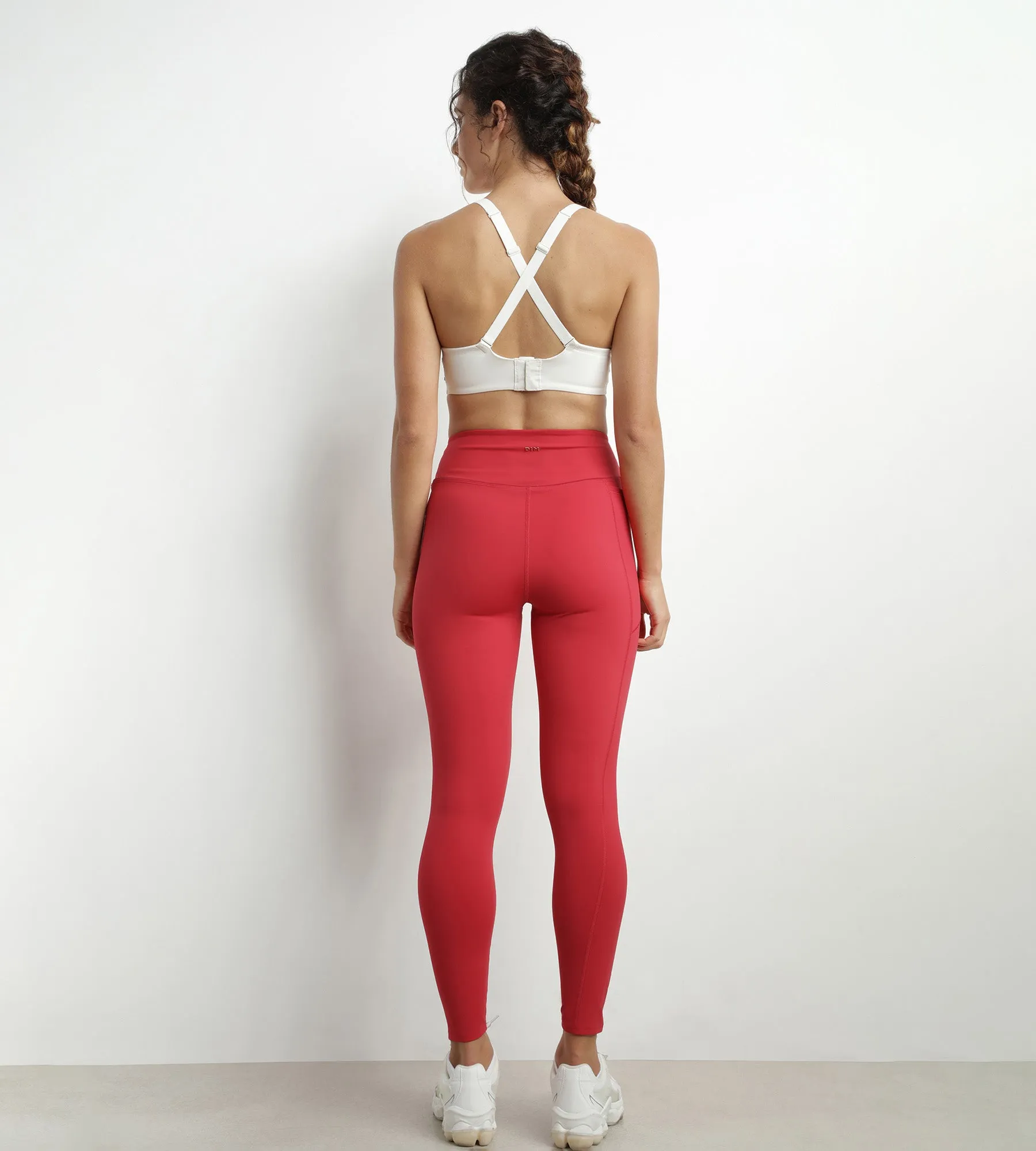 Women's sports leggings in sculpting microfiber Dim Move Red