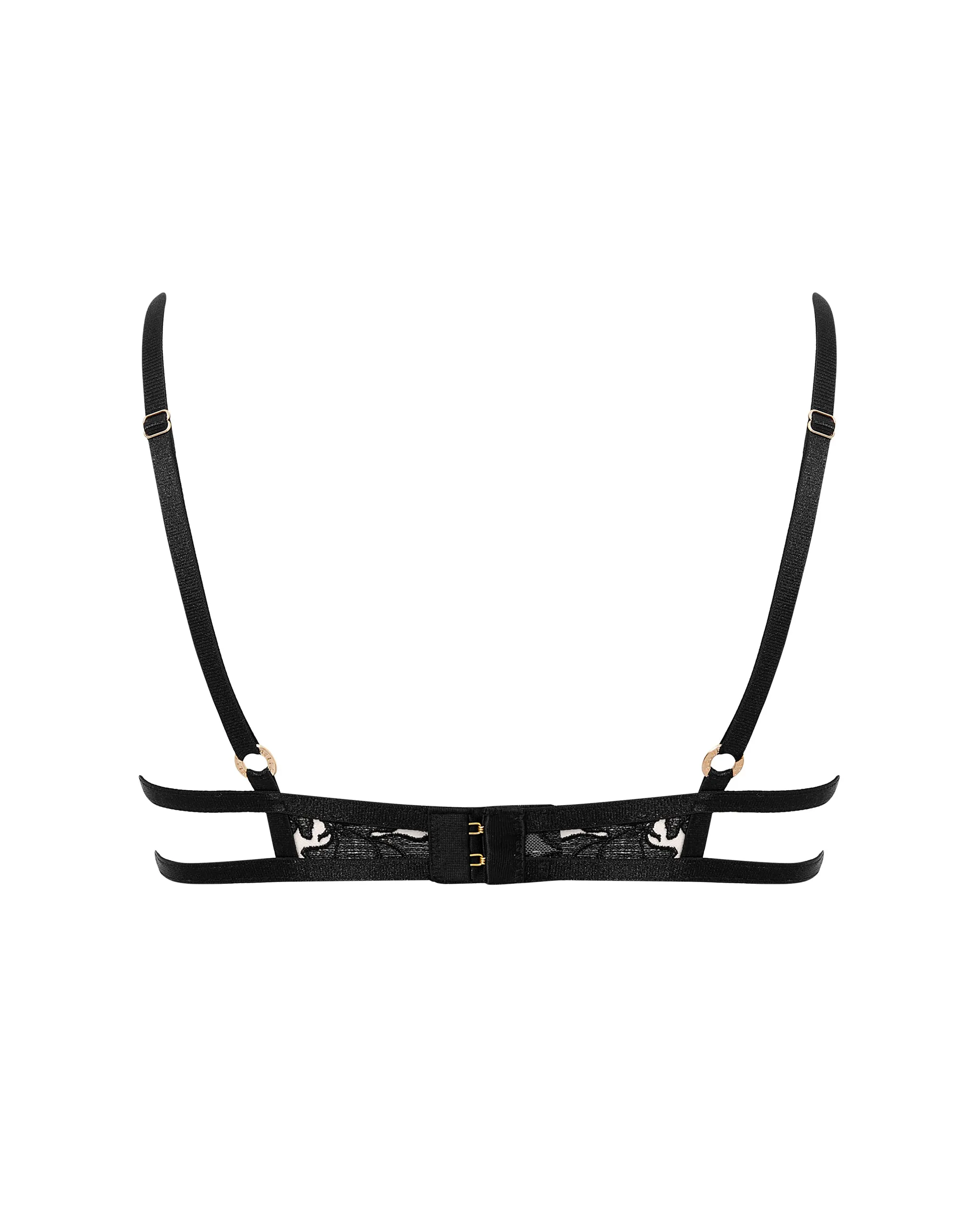 Yvette Embroidered Sheer Bra Black